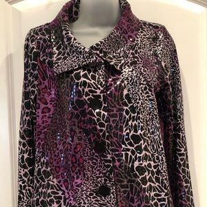 NWT Simonton Says Purple Leopard Jacket Size Small